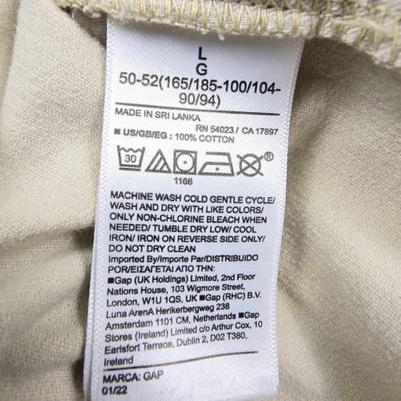 GAP- Mens L 7” Inseam Khaki Corduroy Elastic Waist Drawstring Casual Shorts - Picture 4 of 7